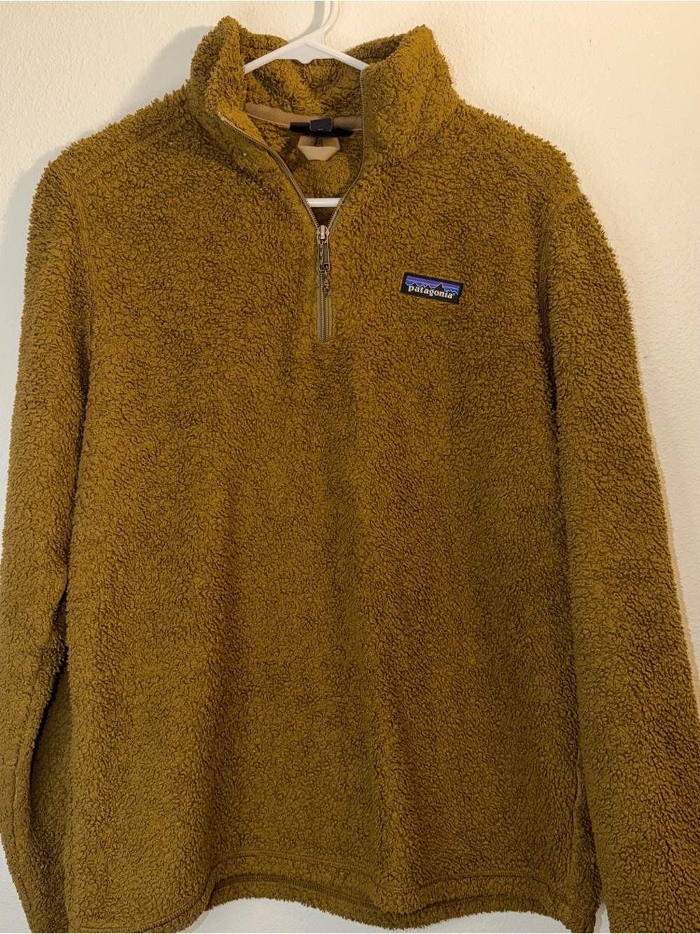Patagonia M's Los Gatos 1/4-Zip, Well worn, Men’s khaki/ brownish color, sz M